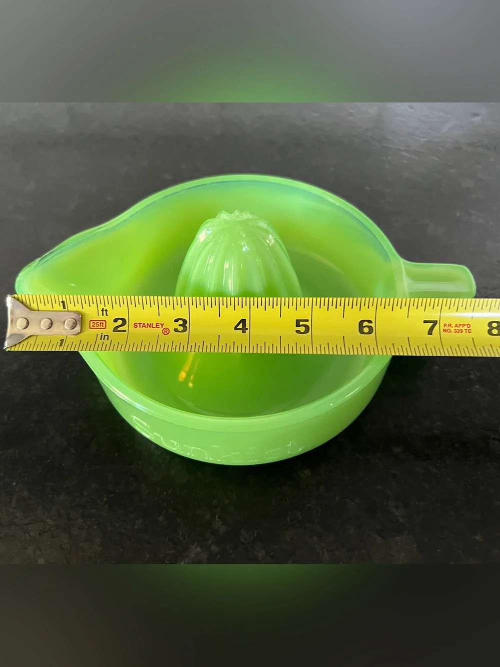 Spectacular Sunkist Jadeite Vintage Uranium Glass Juicer Reamer